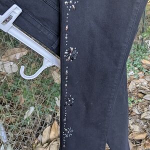 DG2 by Diane Gilman Black Embellished Jeans